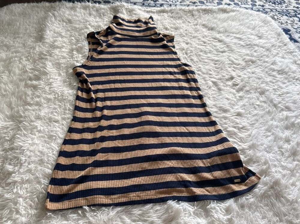 Tommy Hilfiger‎ Women's Ribbed Sleeveless Mock Neck Striped Tank Top